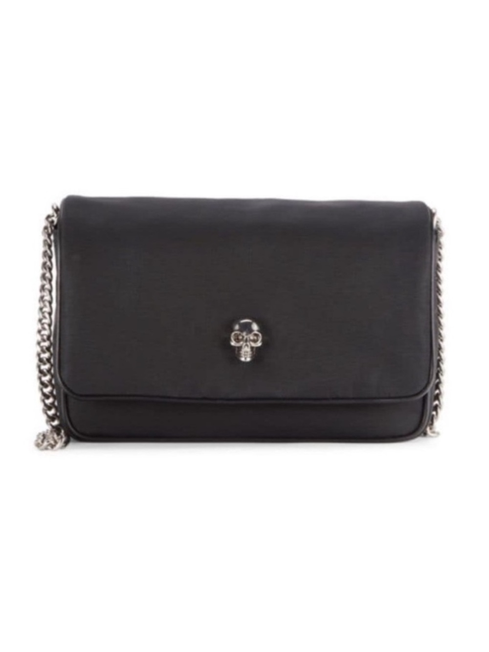 Alexander McQueen Black Leather Flap Chain Shoulder Bag - Picture 2 of 6